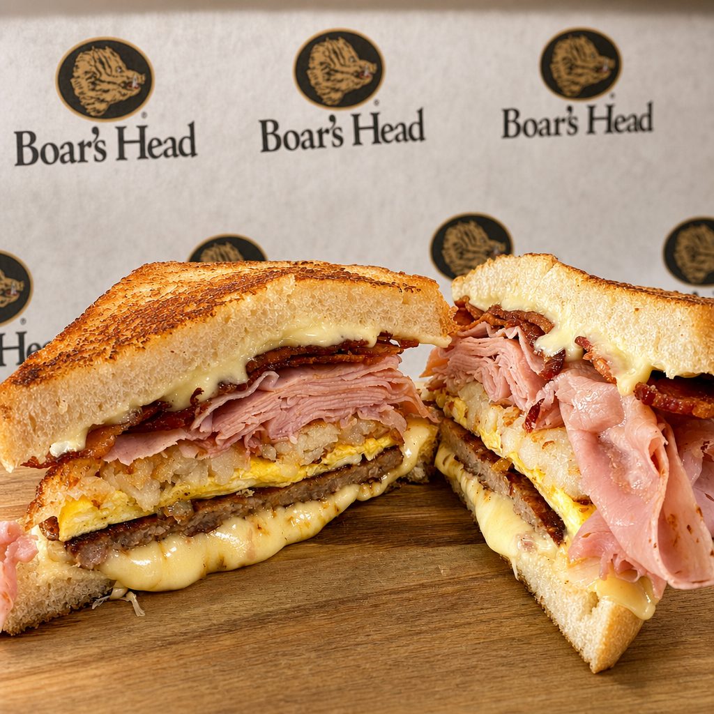 Belly Buster Breakfast Sandwich.
